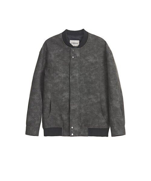 AFTERHOURS（アフターアワーズ）の「LEATHER OVERSIZED BOMBER JACKET (CHARCOAL)（ライダースジャケット・レディース・その他・FREE）」の5枚目の写真