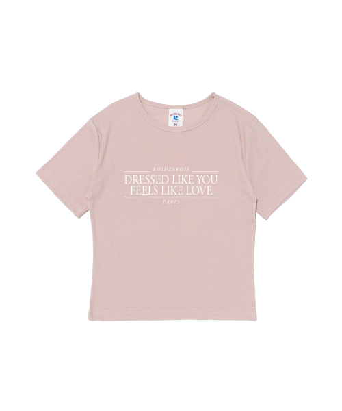 ROIDESROIS(ロワデロワ)の「ライクユ ミニマルレタリング クロップ半袖Tシャツ (ピンク)(Tシャツ/カットソー・レディース・その他・FREE)」の1枚目の写真