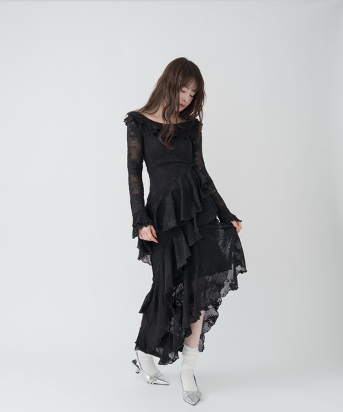 mellowneon（メロウネオン）の「3wayアシンメトリーフリルレースワンピース（ワンピース・レディース・アイボリー/ブラック・SMALL/MEDIUM）」の17枚目の写真