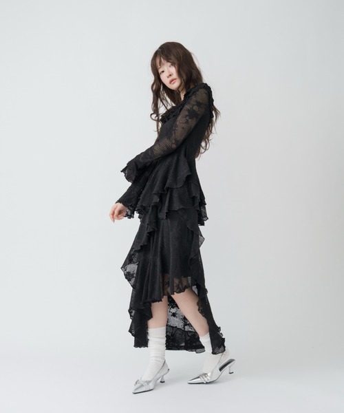 mellowneon（メロウネオン）の「3wayアシンメトリーフリルレースワンピース（ワンピース・レディース・アイボリー/ブラック・SMALL/MEDIUM）」の20枚目の写真