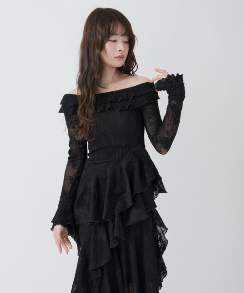 mellowneon（メロウネオン）の「3wayアシンメトリーフリルレースワンピース（ワンピース・レディース・アイボリー/ブラック・SMALL/MEDIUM）」の22枚目の写真