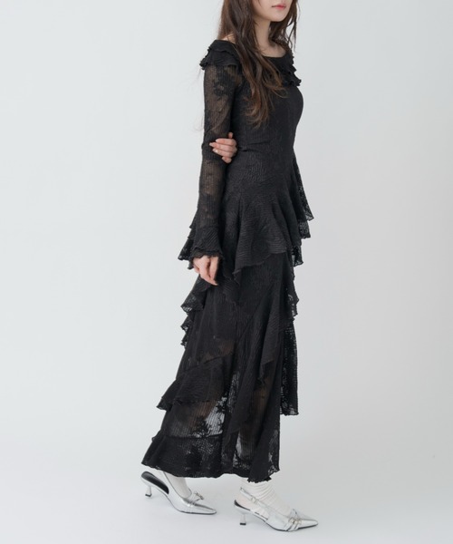 mellowneon（メロウネオン）の「3wayアシンメトリーフリルレースワンピース（ワンピース・レディース・アイボリー/ブラック・SMALL/MEDIUM）」の18枚目の写真