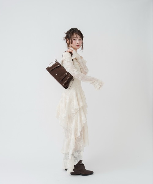 mellowneon（メロウネオン）の「3wayアシンメトリーフリルレースワンピース（ワンピース・レディース・アイボリー/ブラック・SMALL/MEDIUM）」の3枚目の写真