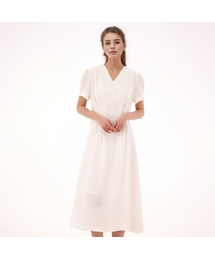ACUD（アクド）の「V neck Linen Dress _White（ワンピース）」