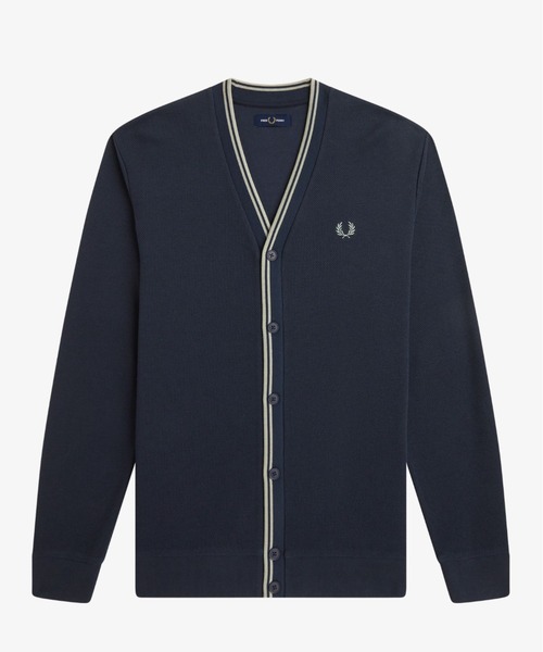 FRED PERRY（フレッドペリー）の「Tipped Pique Texture Cardigan／ティップラインピケテクスチャーカーディガン（カーディガン/ボレロ・メンズ・ネイビー・S/M/L）」の4枚目の写真