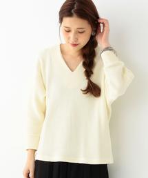 Another Edition | Vネック変形ワッフルプルオーバー/AEBC V/Nヘンケイ ワッフルPO(Tシャツ/カットソー)