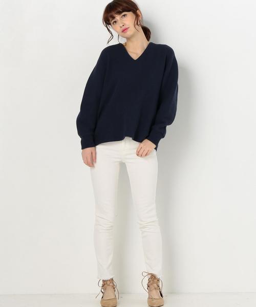 Another Edition（アナザーエディション）の「Vネック変形ワッフルプルオーバー/AEBC V/Nヘンケイ ワッフルPO◆（Tシャツ/カットソー・レディース・オフホワイト/グレー/ネイビー・FREE）」の11枚目の写真