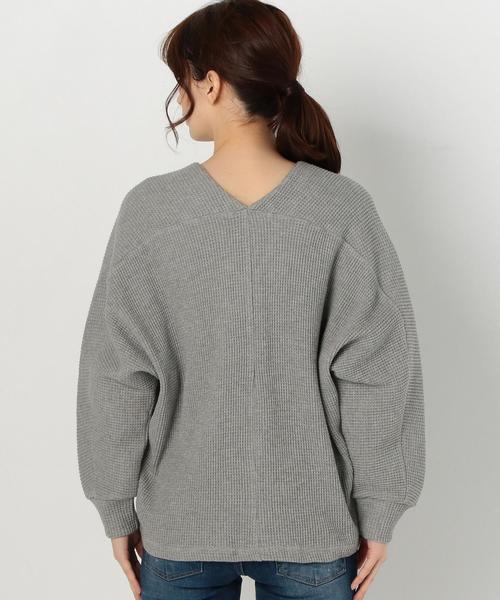 Another Edition（アナザーエディション）の「Vネック変形ワッフルプルオーバー/AEBC V/Nヘンケイ ワッフルPO◆（Tシャツ/カットソー・レディース・オフホワイト/グレー/ネイビー・FREE）」の12枚目の写真
