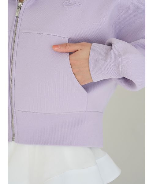 SNIDEL（スナイデル）の「ショートニットパーカー（パーカー・レディース・ホワイト/グレー/ラベンダー・F）」の10枚目の写真