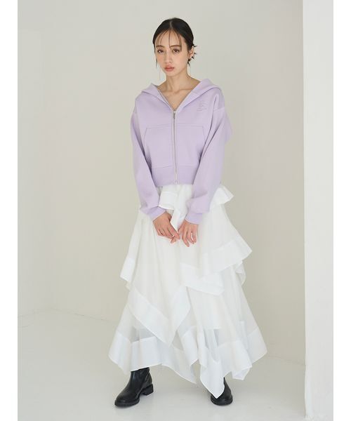 SNIDEL（スナイデル）の「ショートニットパーカー（パーカー・レディース・ホワイト/グレー/ラベンダー・F）」の12枚目の写真