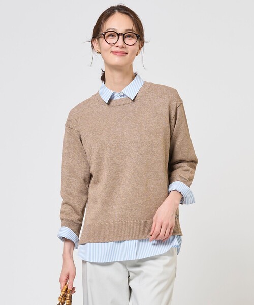 J.PRESS(ジェイプレス)の「DRY COMFORT クルーネック ニット(ニット/セーター・レディース・ローズ系/スカイブルー系/ベージュ系/アイボリー系・F)」の2枚目の写真