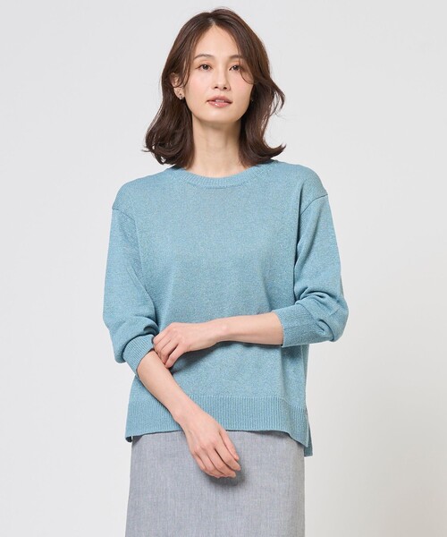 J.PRESS(ジェイプレス)の「DRY COMFORT クルーネック ニット(ニット/セーター・レディース・ローズ系/スカイブルー系/ベージュ系/アイボリー系・F)」の3枚目の写真
