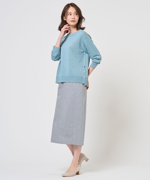 J.PRESS(ジェイプレス)の「DRY COMFORT クルーネック ニット(ニット/セーター・レディース・ローズ系/スカイブルー系/ベージュ系/アイボリー系・F)」の6枚目の写真