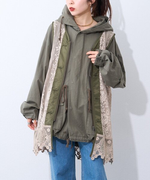 セール】【etsinta】レースベスト付モッズコート（その他アウター