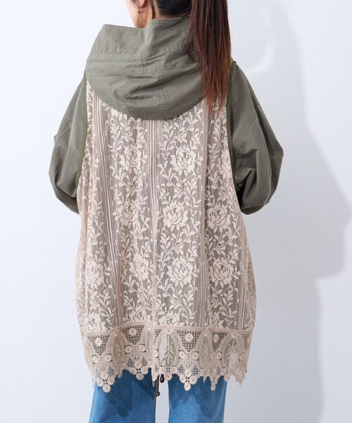 etsinta（エシンタ）の「【etsinta】レースベスト付モッズコート（その他アウター・レディース・カーキ/ブルー・ONE SIZE）」の14枚目の写真