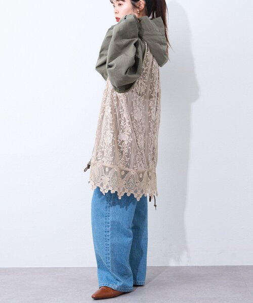 etsinta（エシンタ）の「【etsinta】レースベスト付モッズコート（その他アウター・レディース・カーキ/ブルー・ONE SIZE）」の16枚目の写真