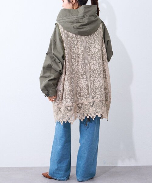 etsinta（エシンタ）の「【etsinta】レースベスト付モッズコート（その他アウター・レディース・カーキ/ブルー・ONE SIZE）」の18枚目の写真