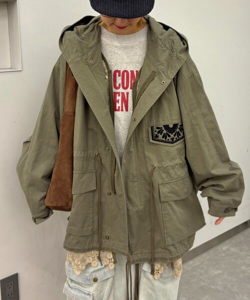 セール】【etsinta】レースベスト付モッズコート（その他アウター