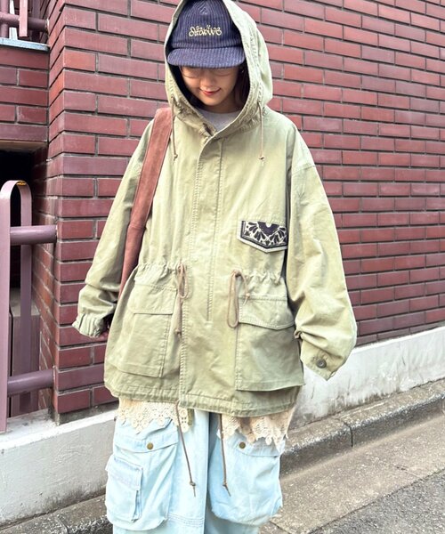 etsinta（エシンタ）の「【etsinta】レースベスト付モッズコート（その他アウター・レディース・カーキ/ブルー・ONE SIZE）」の22枚目の写真