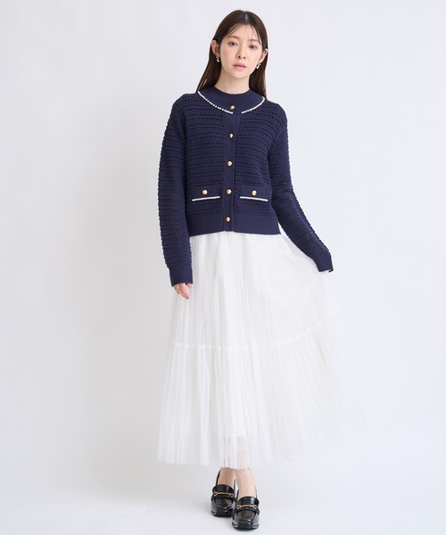 NOELA(ノエラ)の「プリーツチュールスカート(スカート・レディース・グレー/オフホワイト・S/M)」の3枚目の写真