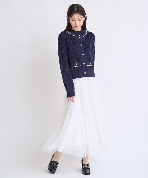 NOELA(ノエラ)の「プリーツチュールスカート(スカート・レディース・グレー/オフホワイト・S/M)」の4枚目の写真