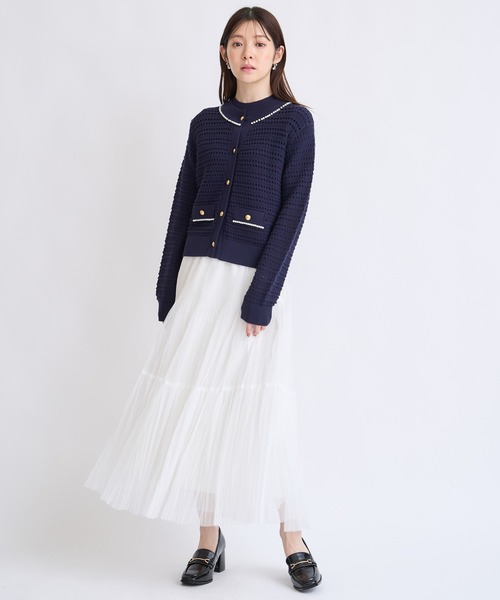 NOELA(ノエラ)の「プリーツチュールスカート(スカート・レディース・グレー/オフホワイト・S/M)」の5枚目の写真