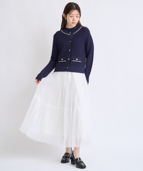 NOELA(ノエラ)の「プリーツチュールスカート(スカート・レディース・グレー/オフホワイト・S/M)」の6枚目の写真