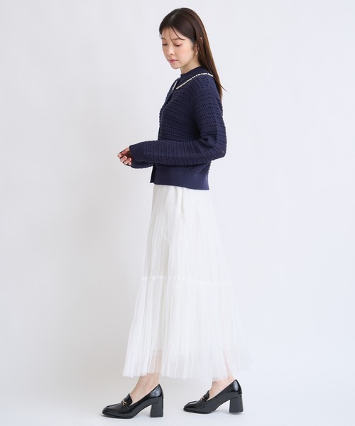 NOELA(ノエラ)の「プリーツチュールスカート(スカート・レディース・グレー/オフホワイト・S/M)」の7枚目の写真