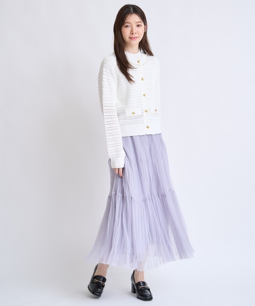 NOELA(ノエラ)の「プリーツチュールスカート(スカート・レディース・グレー/オフホワイト・S/M)」の14枚目の写真