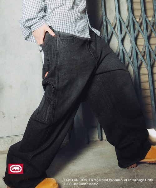 ecko unltd.(エコーアンリミテッド)の「ECKO UNLTD./別注ワイドペインターデニム(デニムパンツ・メンズ・ブラック/ブラック系・S/M/L/XL)」の6枚目の写真