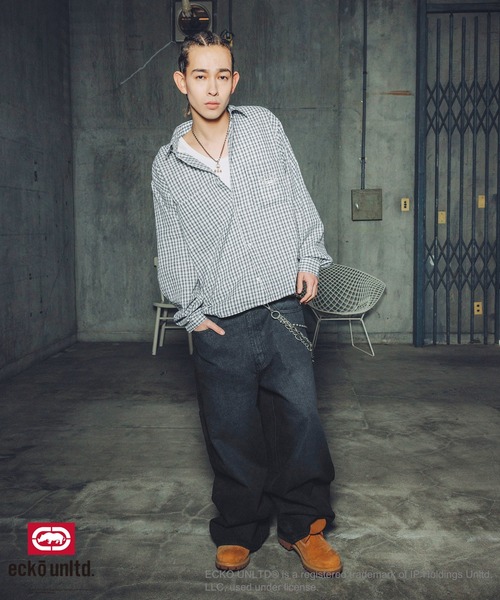 ecko unltd.(エコーアンリミテッド)の「ECKO UNLTD./別注ワイドペインターデニム(デニムパンツ・メンズ・ブラック/ブラック系・S/M/L/XL)」の15枚目の写真