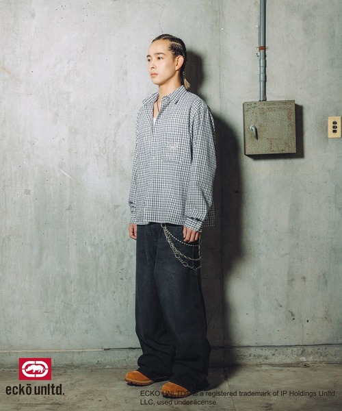 ecko unltd.(エコーアンリミテッド)の「ECKO UNLTD./別注ワイドペインターデニム(デニムパンツ・メンズ・ブラック/ブラック系・S/M/L/XL)」の21枚目の写真