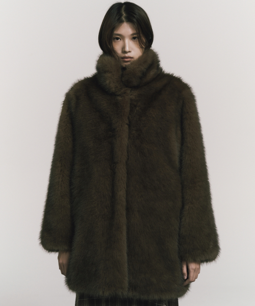 NICK&NICOLE(ニックアンドニコール)の「LUXE FUR MIDI JACKET_BROWN(ムートンコート・レディース・その他・FREE)」の3枚目の写真