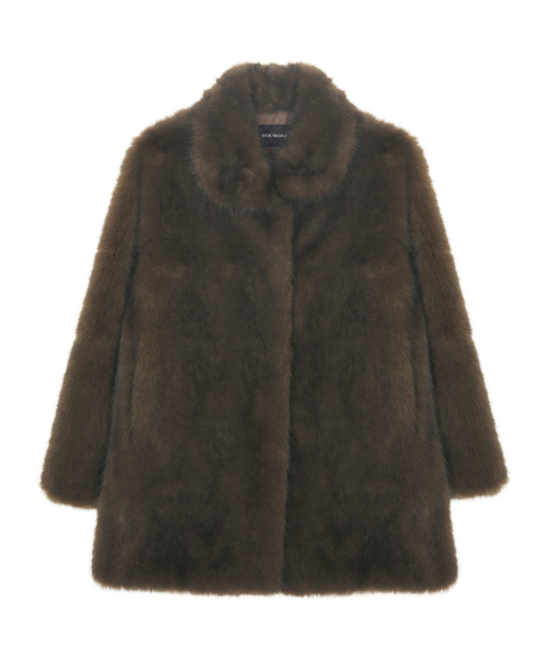 NICK&NICOLE(ニックアンドニコール)の「LUXE FUR MIDI JACKET_BROWN(ムートンコート・レディース・その他・FREE)」の4枚目の写真