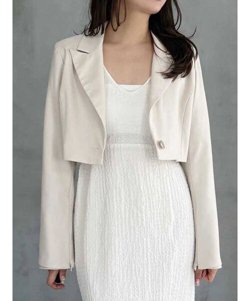 MERCURYDUO（マーキュリーデュオ）の「【セットアップ着用可】クロップドジャケット（テーラードジャケット・レディース・チャコールグレー/アイボリー・FREE）」の15枚目の写真