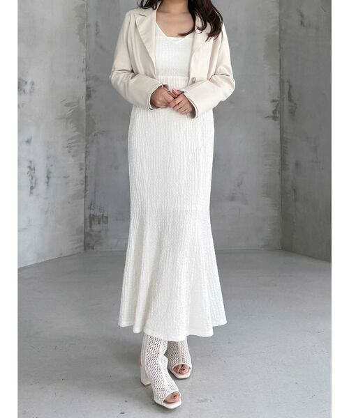 MERCURYDUO（マーキュリーデュオ）の「【セットアップ着用可】クロップドジャケット（テーラードジャケット・レディース・チャコールグレー/アイボリー・FREE）」の16枚目の写真