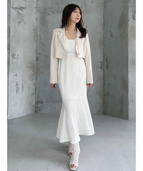 MERCURYDUO（マーキュリーデュオ）の「【セットアップ着用可】クロップドジャケット（テーラードジャケット・レディース・チャコールグレー/アイボリー・FREE）」の17枚目の写真