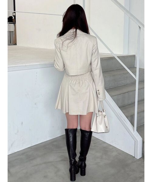 MERCURYDUO（マーキュリーデュオ）の「【セットアップ着用可】クロップドジャケット（テーラードジャケット・レディース・チャコールグレー/アイボリー・FREE）」の19枚目の写真