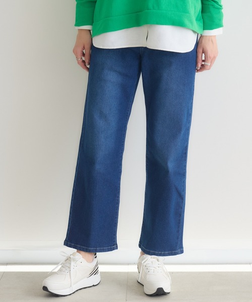 KATHARINE ROSS（キャサリンロス）の「【PILLINI/ピリーニ】【接触冷感 / 吸水速乾】Coolishウエストリブパンツ（デニムパンツ・レディース・ライトブルー/ネイビー・MEDIUM/SMALL）」の2枚目の写真