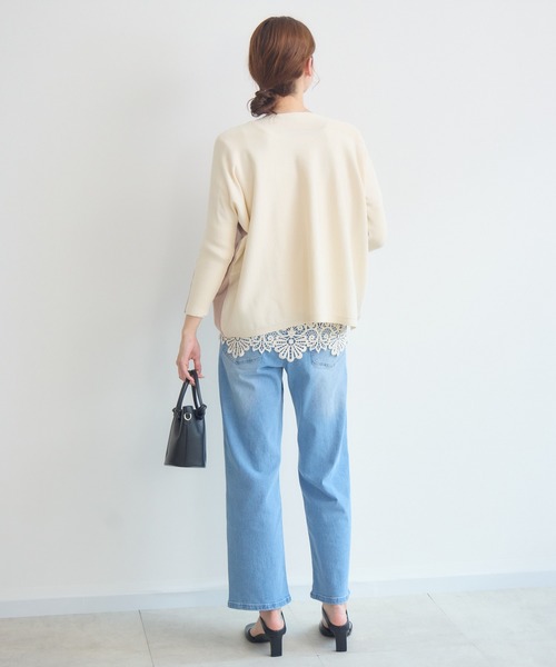 KATHARINE ROSS（キャサリンロス）の「【PILLINI/ピリーニ】【接触冷感 / 吸水速乾】Coolishウエストリブパンツ（デニムパンツ・レディース・ライトブルー/ネイビー・MEDIUM/SMALL）」の6枚目の写真