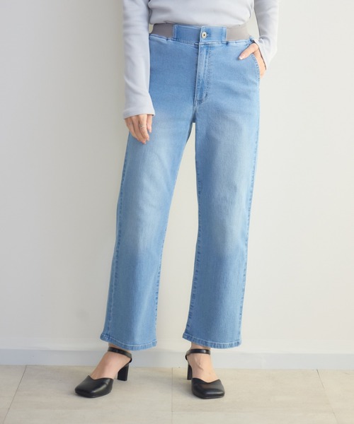 KATHARINE ROSS（キャサリンロス）の「【PILLINI/ピリーニ】【接触冷感 / 吸水速乾】Coolishウエストリブパンツ（デニムパンツ・レディース・ライトブルー/ネイビー・MEDIUM/SMALL）」の8枚目の写真