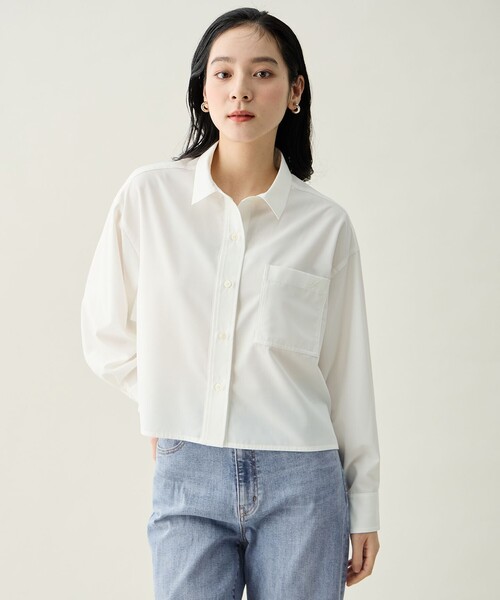 ANY（エニィ）の「ANYクロップドシャツ（シャツ/ブラウス・レディース・スカイブルー系/ホワイト系・X-LARGE）」の21枚目の写真