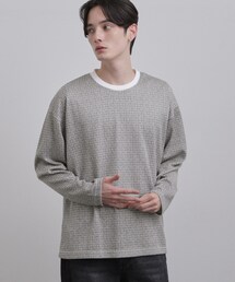 tk.TAKEO KIKUCHI（ティーケータケオキクチ）の「スプリングツイードライクプリントカットソー（Tシャツ/カットソー）」