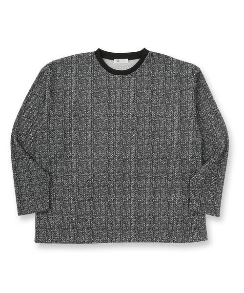 tk.TAKEO KIKUCHI(ティーケータケオキクチ)の「スプリングツイードライクプリントカットソー(Tシャツ/カットソー・メンズ・ブラック系/ライトグレー系・03/02/01)」の3枚目の写真