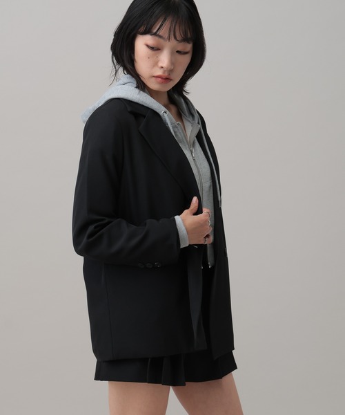 3.3 Field Trip （3.3フィールドトリップ）の「【セットアップ着用可能】3.3 Field Trip／オーバーテーラードジャケット（テーラードジャケット・レディース・ブラック/グレー・FREE）」の5枚目の写真