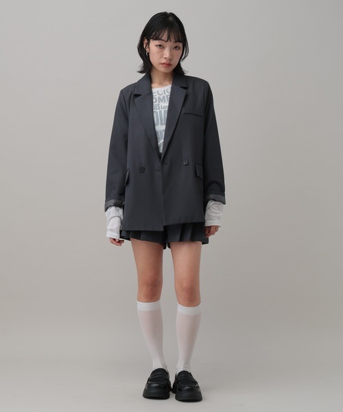 3.3 Field Trip （3.3フィールドトリップ）の「【セットアップ着用可能】3.3 Field Trip／オーバーテーラードジャケット（テーラードジャケット・レディース・ブラック/グレー・FREE）」の7枚目の写真