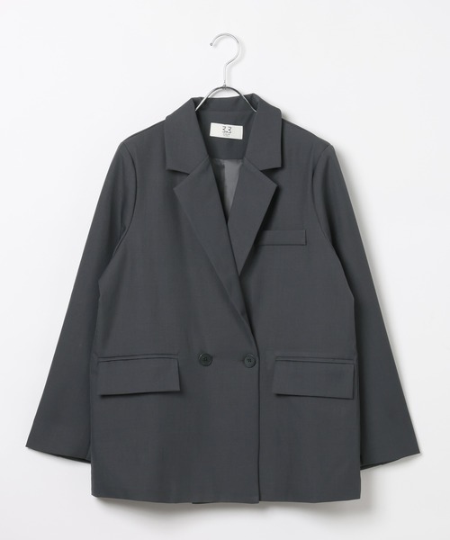 3.3 Field Trip （3.3フィールドトリップ）の「【セットアップ着用可能】3.3 Field Trip／オーバーテーラードジャケット（テーラードジャケット・レディース・ブラック/グレー・FREE）」の15枚目の写真