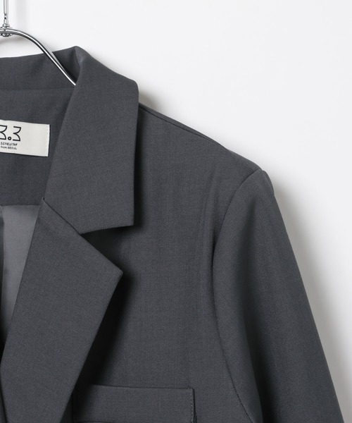 3.3 Field Trip （3.3フィールドトリップ）の「【セットアップ着用可能】3.3 Field Trip／オーバーテーラードジャケット（テーラードジャケット・レディース・ブラック/グレー・FREE）」の19枚目の写真