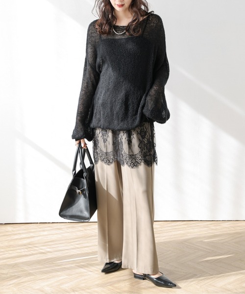 AMELY(エミリー)の「ヘムレイヤード スカラップレース(スカート・レディース・ブラック/ホワイト・フリー)」の20枚目の写真