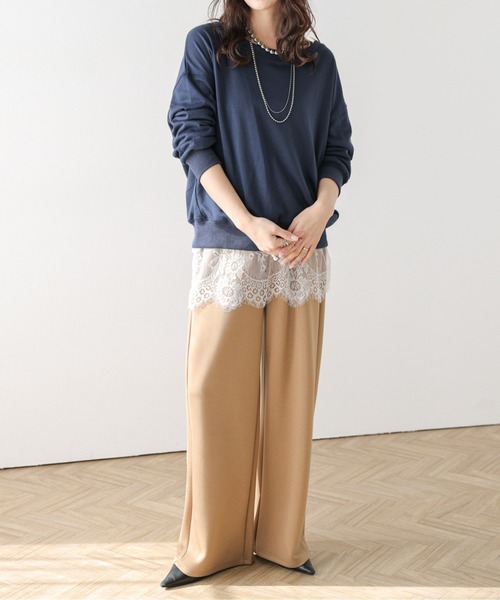AMELY(エミリー)の「ヘムレイヤード スカラップレース(スカート・レディース・ブラック/ホワイト・フリー)」の3枚目の写真